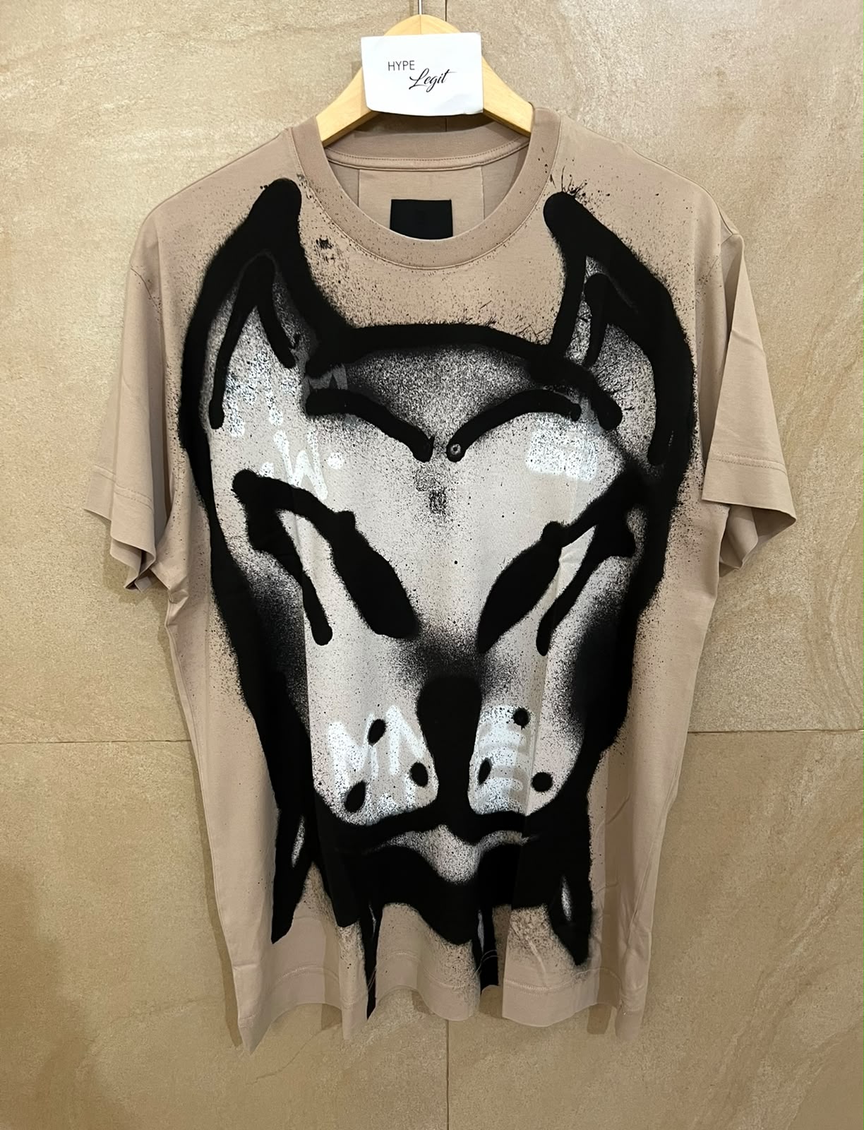 GIVENCHY X CHITO BEIGE GRAFFITI DOG TEE